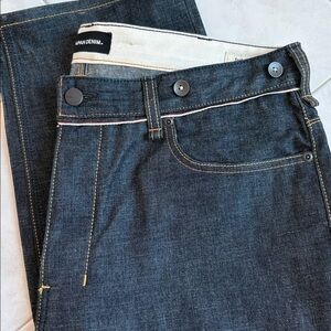 Japan Denim Follow Luxury Brand Dark Wash Front Button Mens Jean,not sold in USA